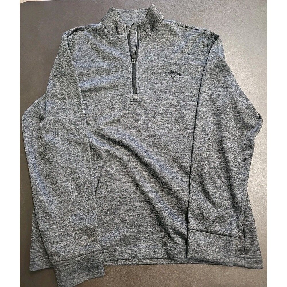 Callaway Sweatshirt Mens Mens Medium 1/4 Zip fleece Pullover Grey